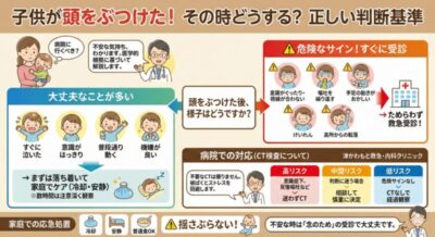 【小児頭部外傷】子供が頭を打って嘔吐した…受診目安は?救急医が教える危険なサイン|津かわもと救急・内科クリニックのアイキャッチ画像