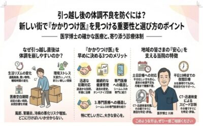 【引っ越し後の体調不良を防ぐには？】  新しい街で「かかりつけ医」を見つける重要性と選び方のポイント ｜津かわもと救急・内科クリニックのアイキャッチ画像