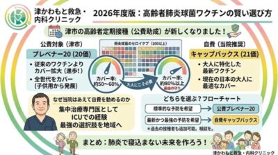【津市の皆さまへ】肺炎球菌ワクチン、公費の「プレベナー20」だけで十分？当院が最新の「キャップバックス」を導入した理由のアイキャッチ画像